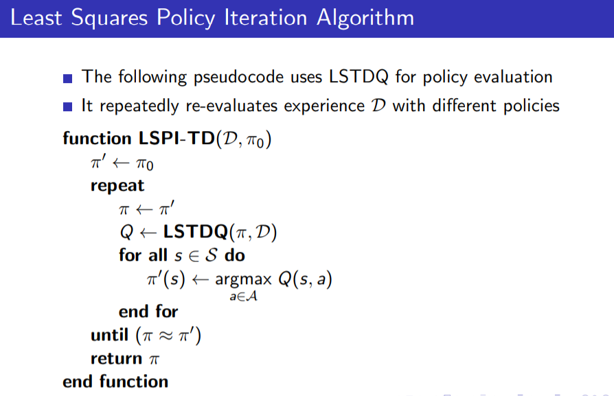 LSTDQ algorithm